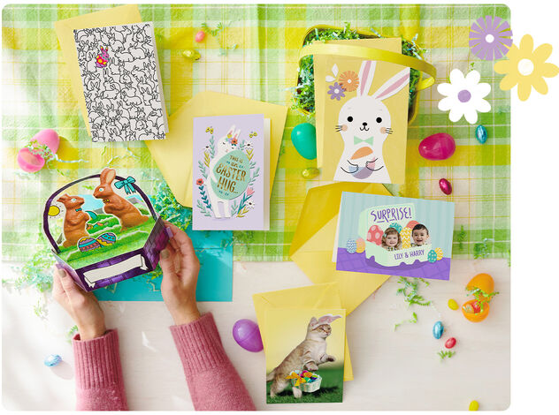 Easter pop-up, funny and personalized cards.