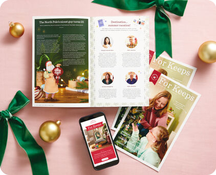 For Keeps magazine above a phone with email newsletter open.
