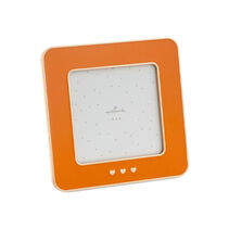 Three Hearts Orange Square Enamel Picture Frame