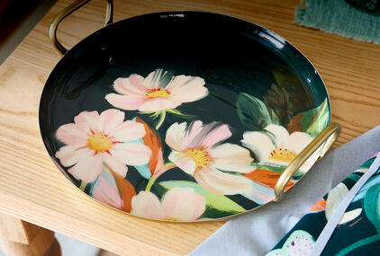 Lacey Chabert Collection Green Floral Serving Tray