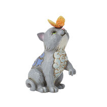 Jim Shore Cat and Butterfly Mini Figurine
