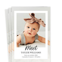 Meet baby birth announcement