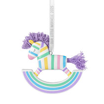 Striped rocking horse ornament