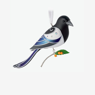Stylized bluebird ornament.
