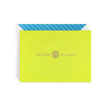 All Smiles Yellow Happy Face Blank Thank You Notes, Pack of 10