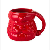 Red Sculpted Santa Mug, 8 oz