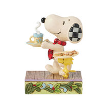 Snoopy and Woodstock holding milk and cookies figurine
