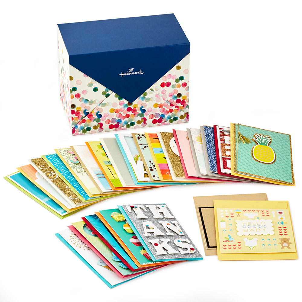 Assorted Everyday Cards Organized in Storage Box
