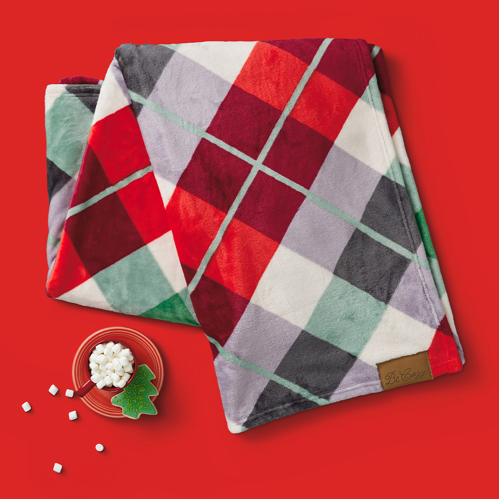 Red Plaid Holiday Blanket