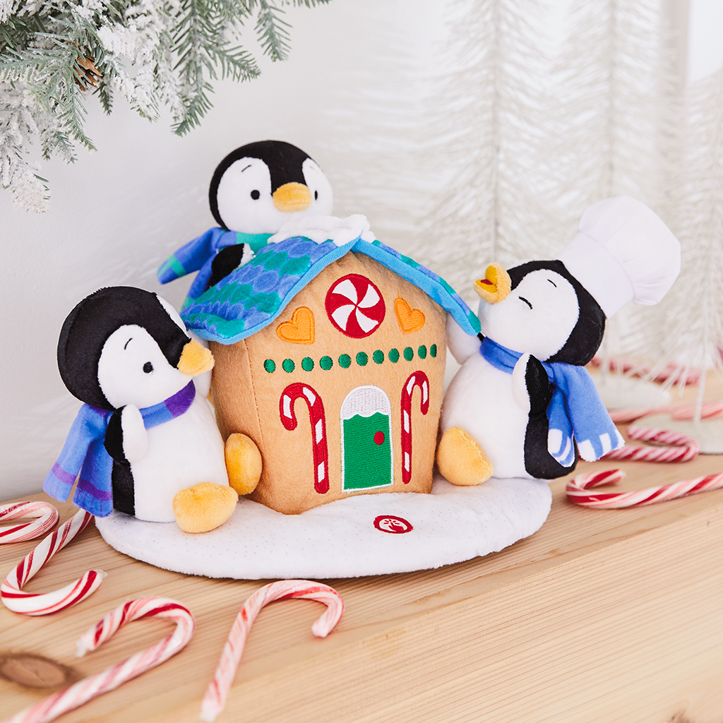 Gingerbread Treat Playful Penguins Plush with Sound and Motion