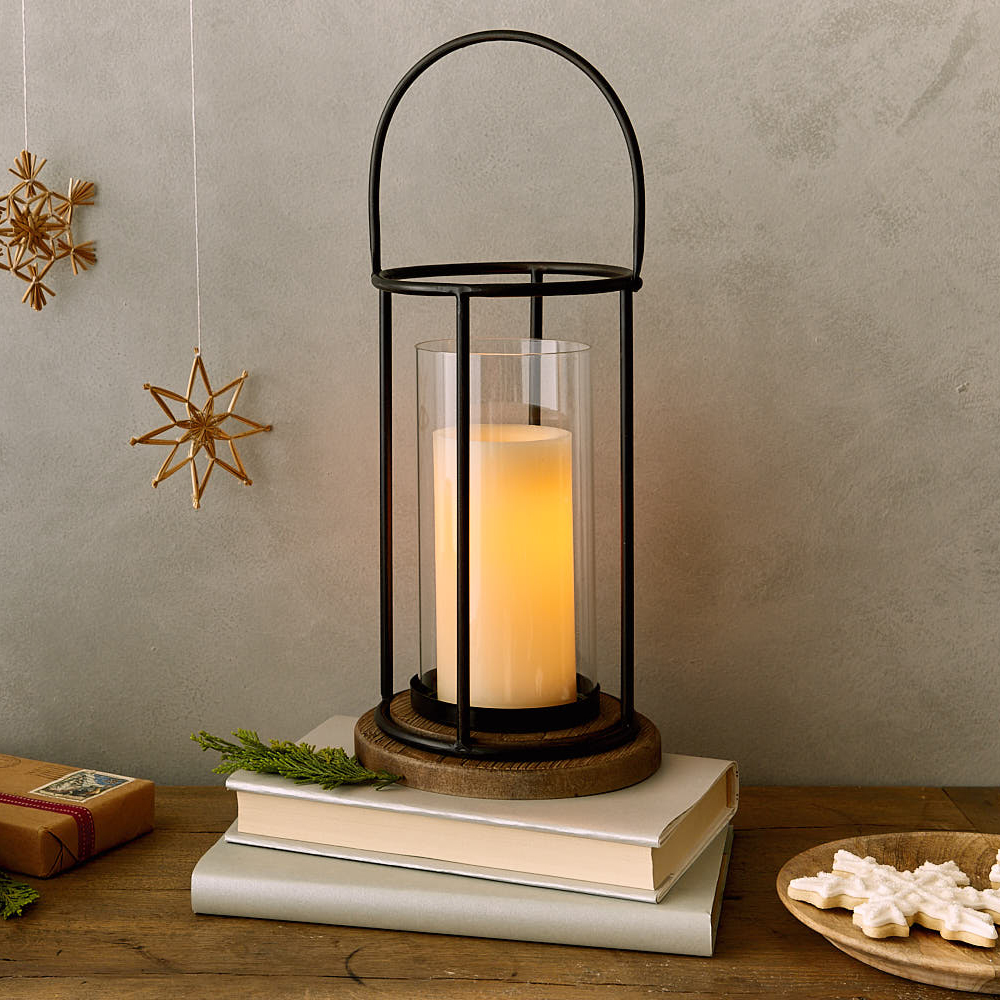 Metal Pillar Candle Lantern