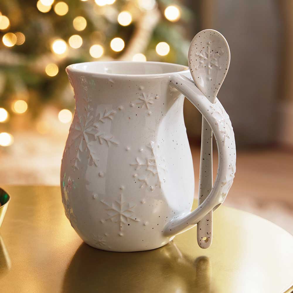 Snowflake Mug with Spoon