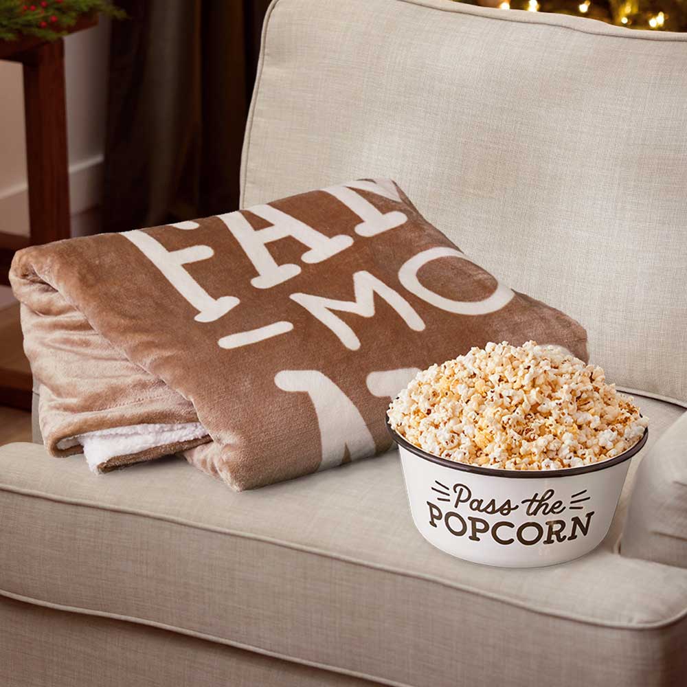 Movie Night Blanket and Popcorn Bowl