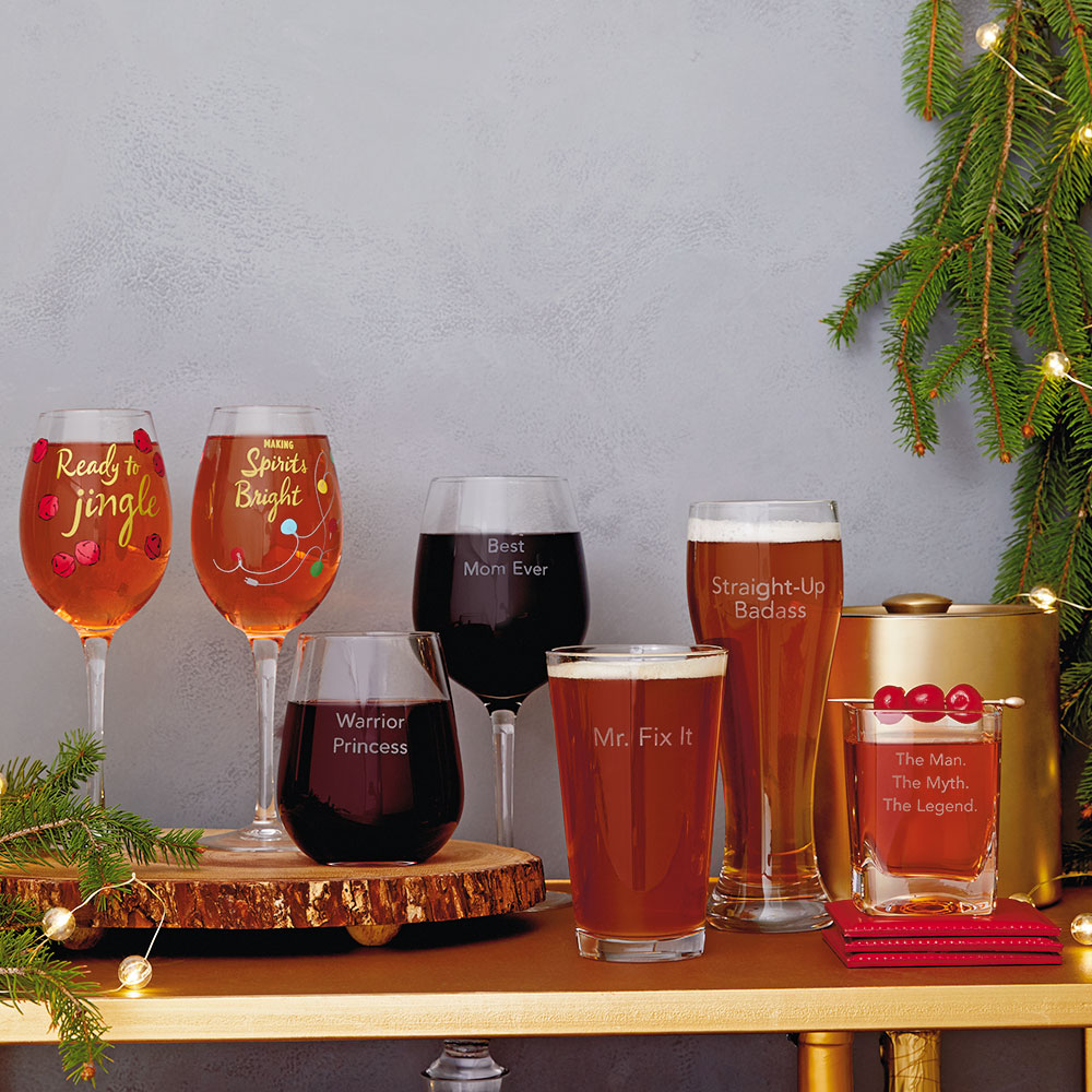Drinks on You Glasses and Holiday Barware Glasses