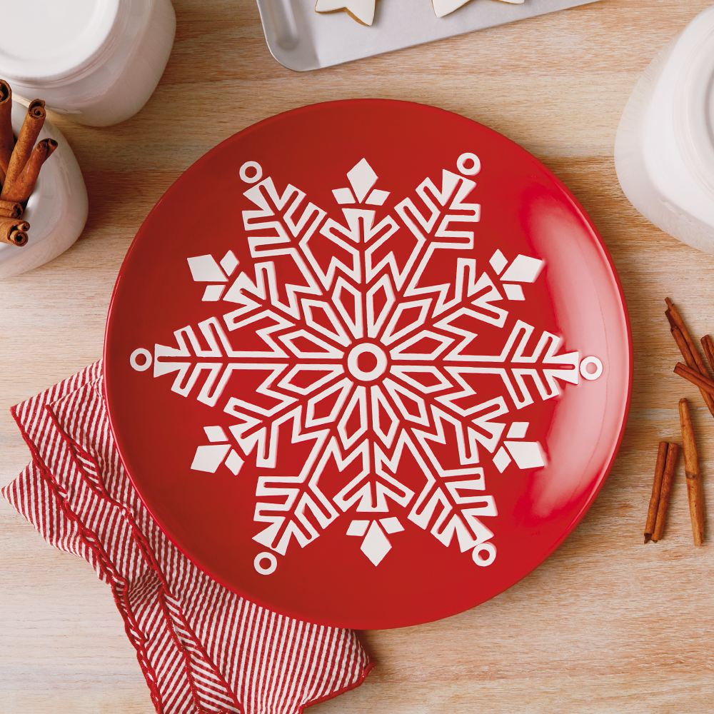 Snowflake Ceramic Serving Plate