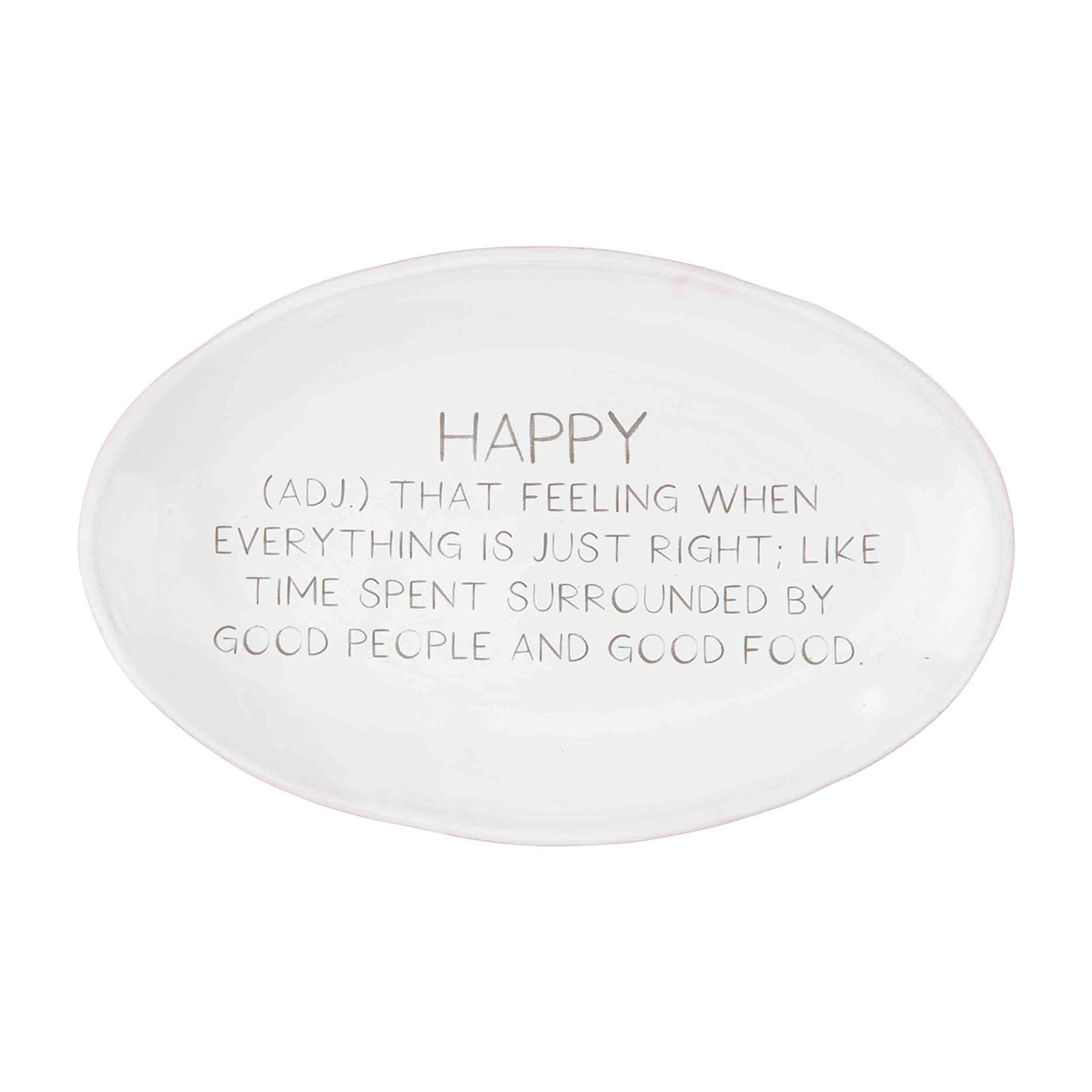 Mud Pie Happy Definition Oval Ceramic Platter Serveware Hallmark