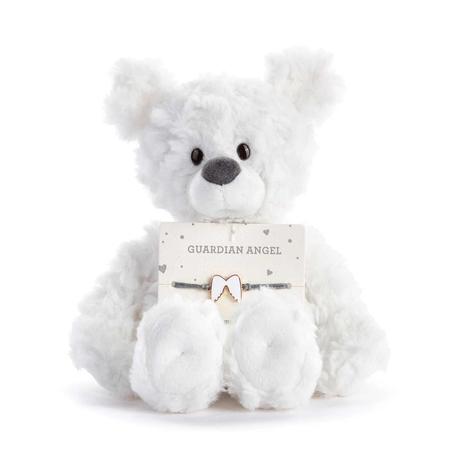 Demdaco Guardian Angel White Plush Bear With Angel Wings
