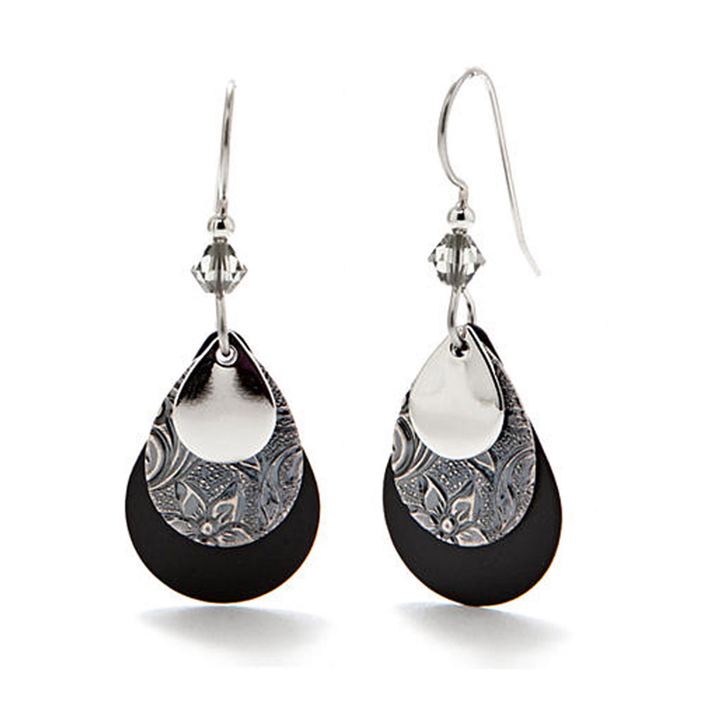 Black and silver earrings top