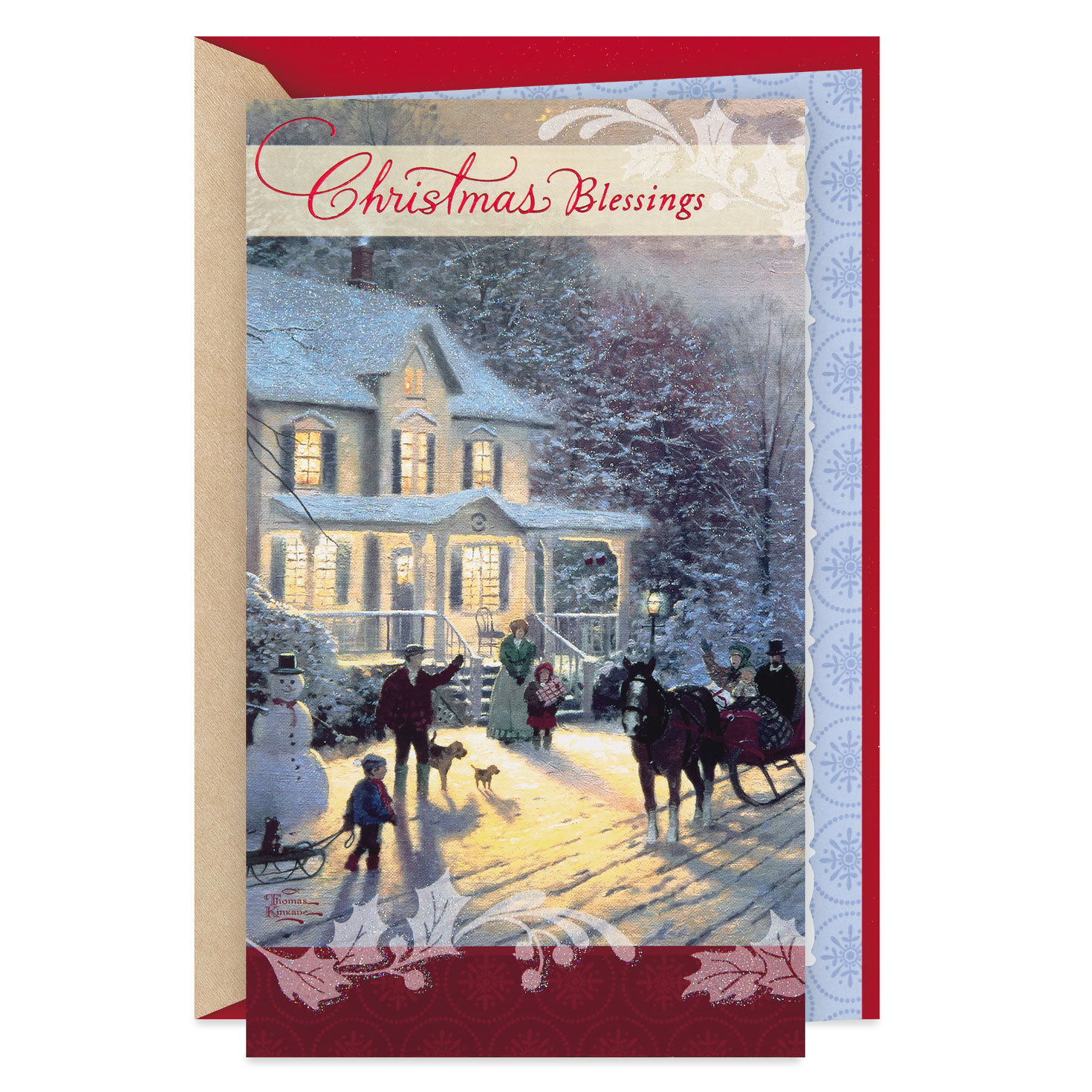 Thomas Kinkade Blessings Christmas Card - Greeting Cards - Hallmark