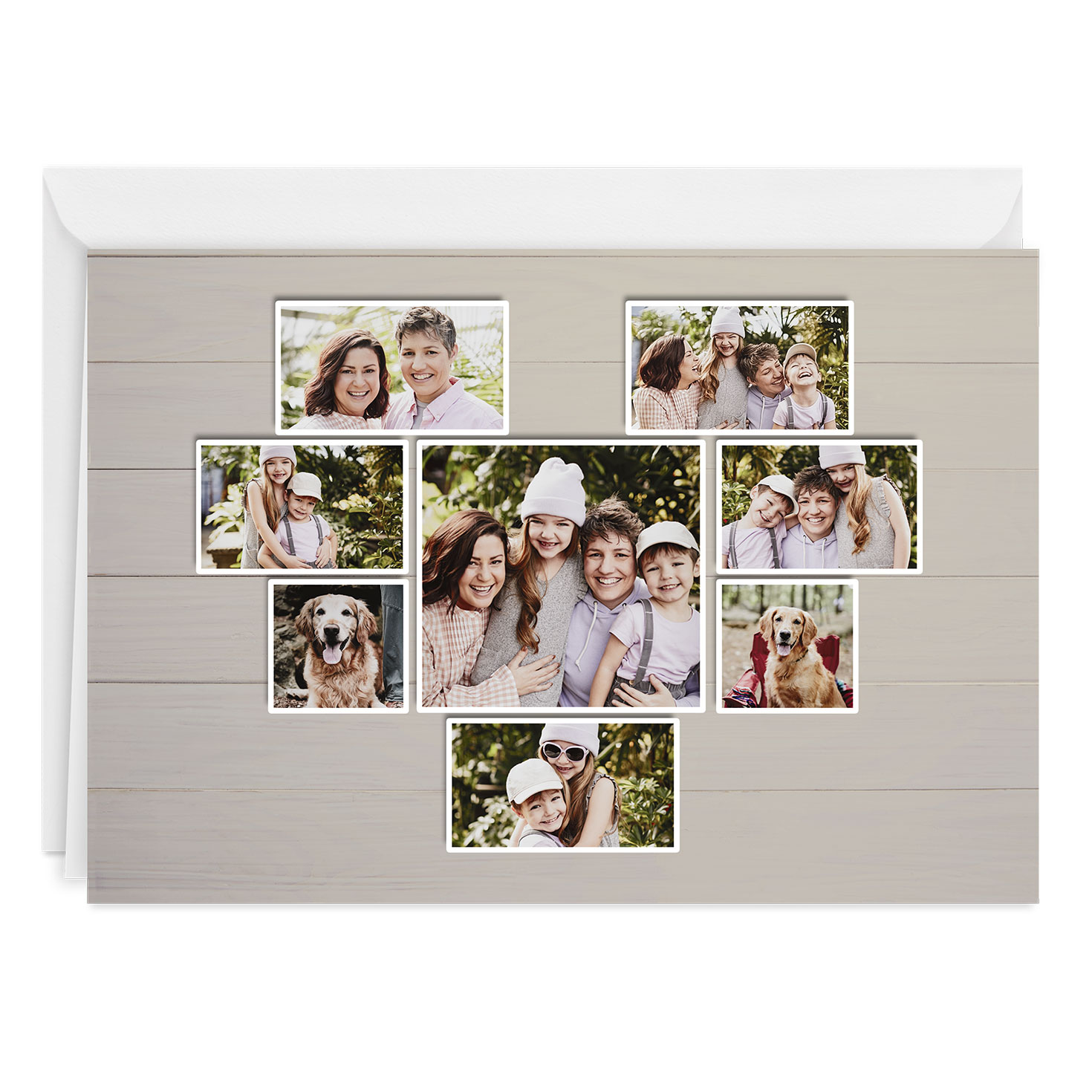 Personalized Heart-Shaped Photo Collage Photo Card 