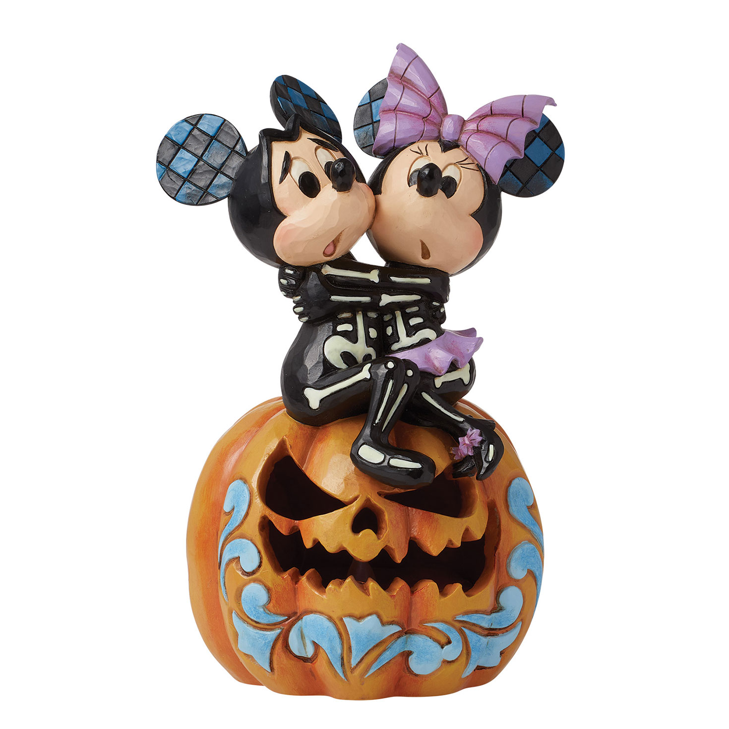 Jim Shore Disney Mickey and Minnie on Pumpkin Light-Up
