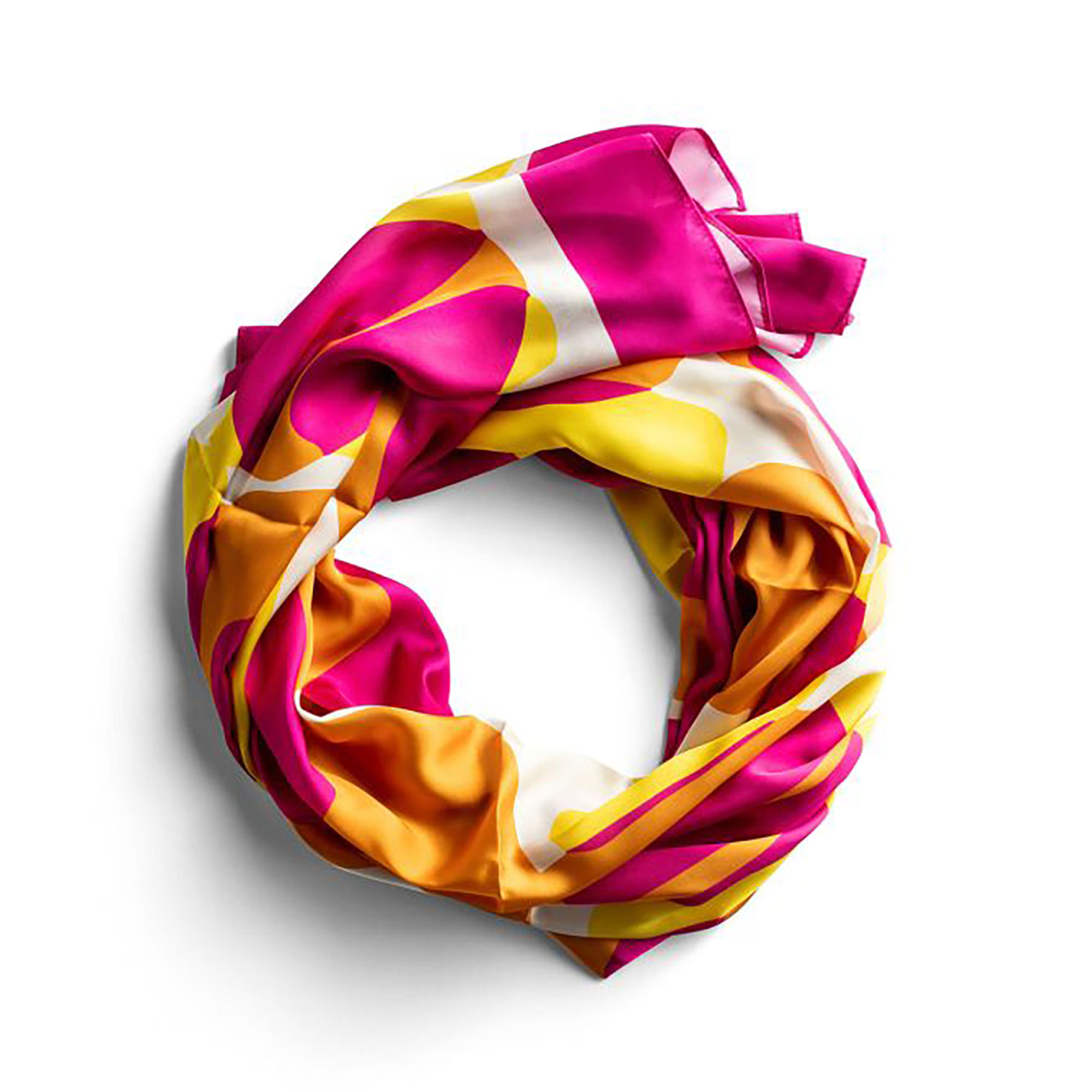 Color Block Silky Scarf   Color Block Yellow Mod Scarf - KTCollection main image 2