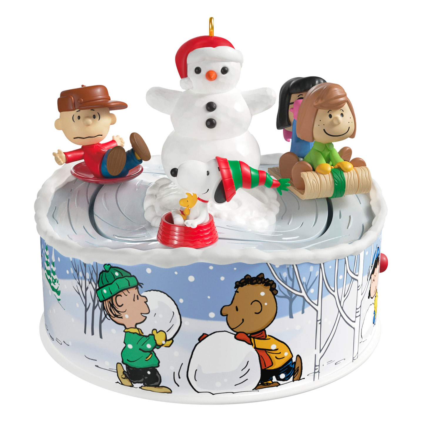Hallmark スヌーピー スノードーム The Peanuts® Gang Let's Go Sledding! Musical Ornament With