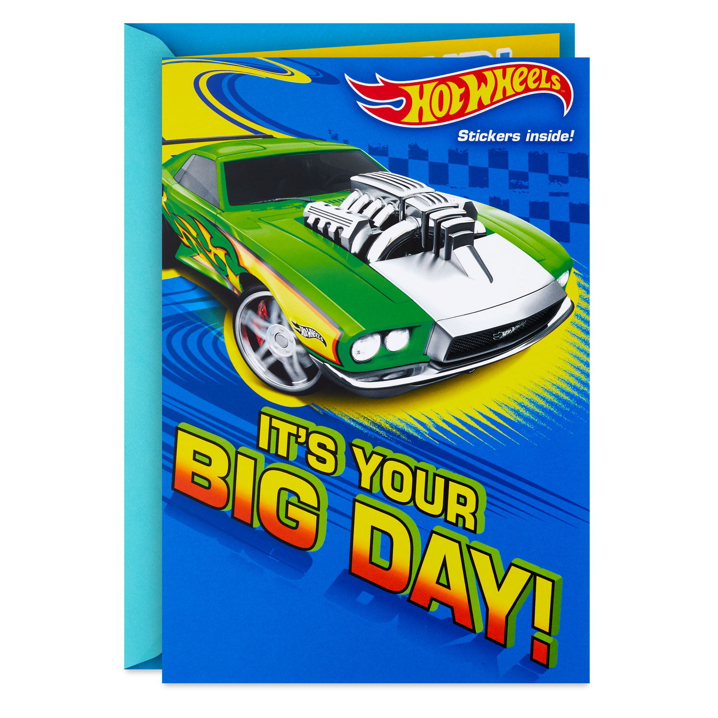 Mattel Hot Wheels Rev It Up Birthday Card With Stickers Greeting Cards Hallmark