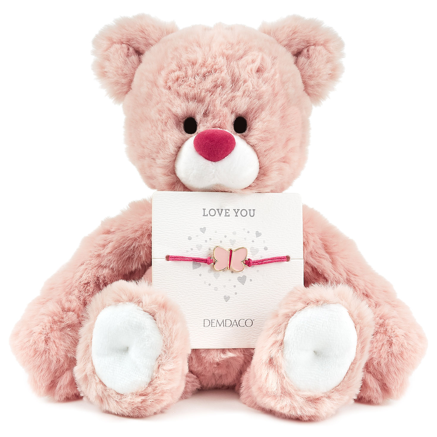 Demdaco Love You Bear Stuffed Animal With Butterfly Bracelet - Bracelets