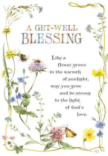 Marjolein Bastin Floral Religious Get Well Card - Greeting 