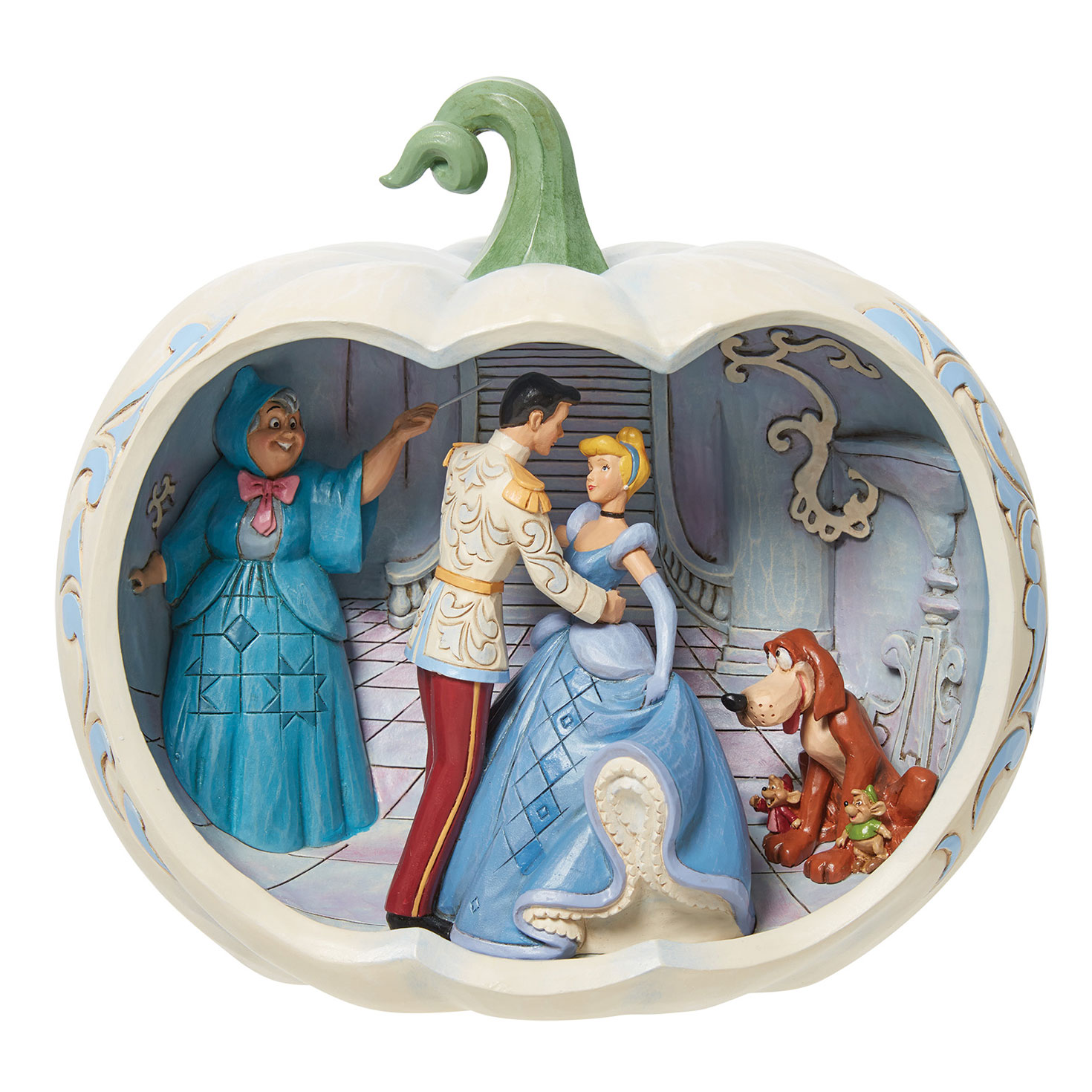 Jim Shore Disney Cinderella Scene in Carved Pumpkin Figurine, 8