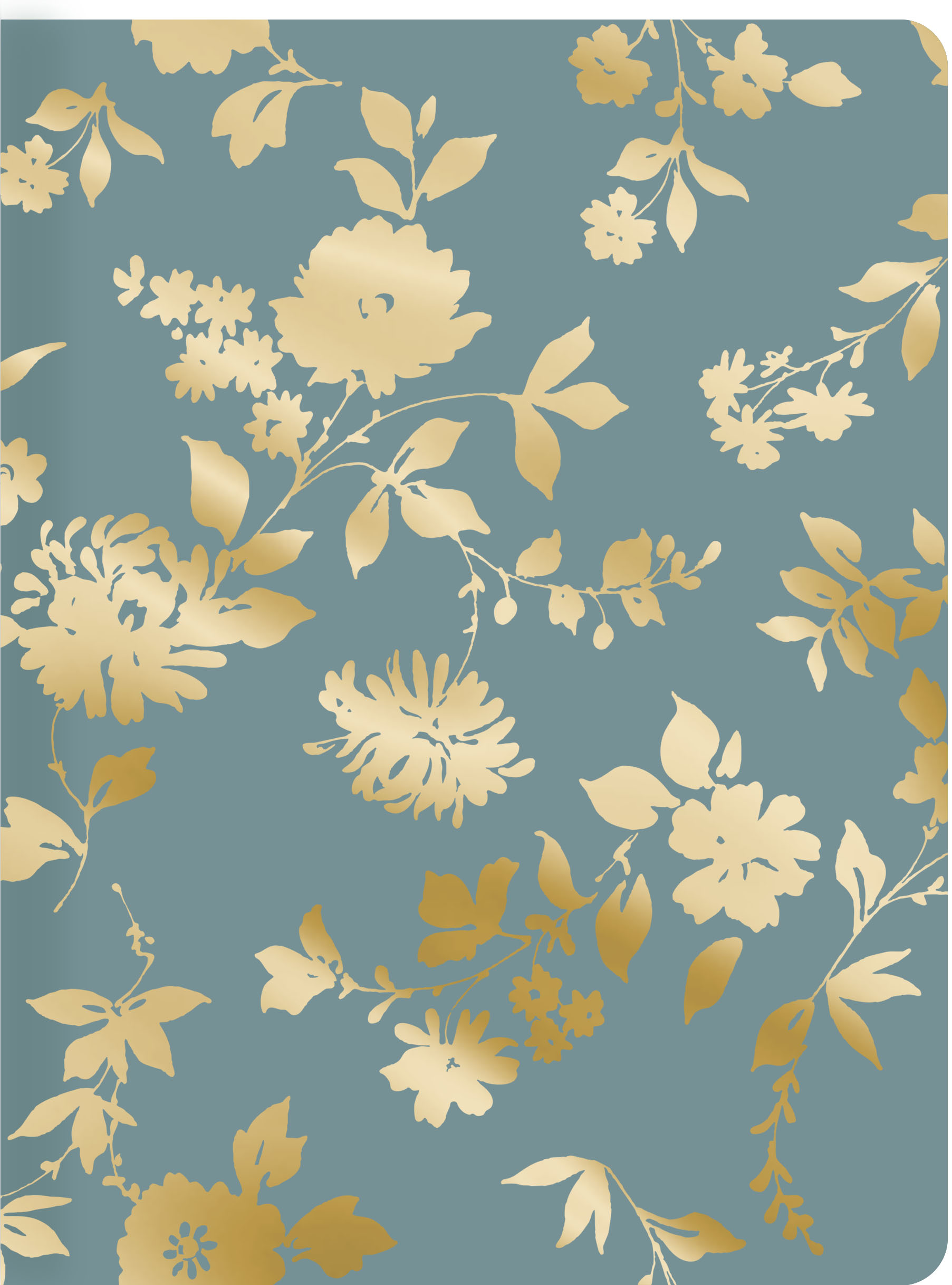 Gold Toile on Aqua Hardback Notebook, , hgs-image