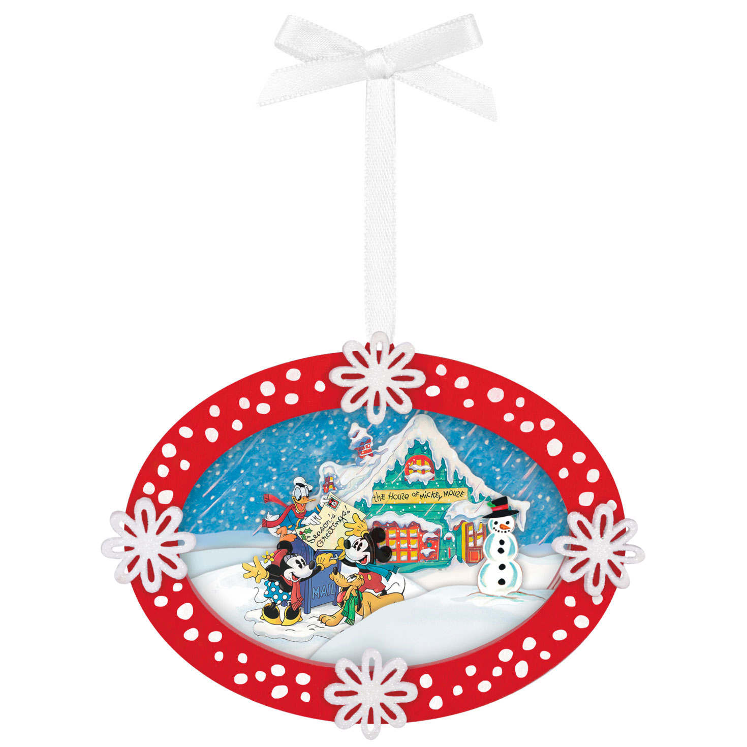 Mickey and Friends at Mailbox Keepsake Ornament Front