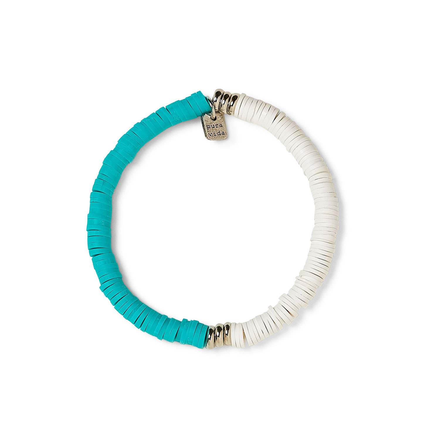Pura Vida Darling Turquoise and White Stretch Bracelet Bracelets