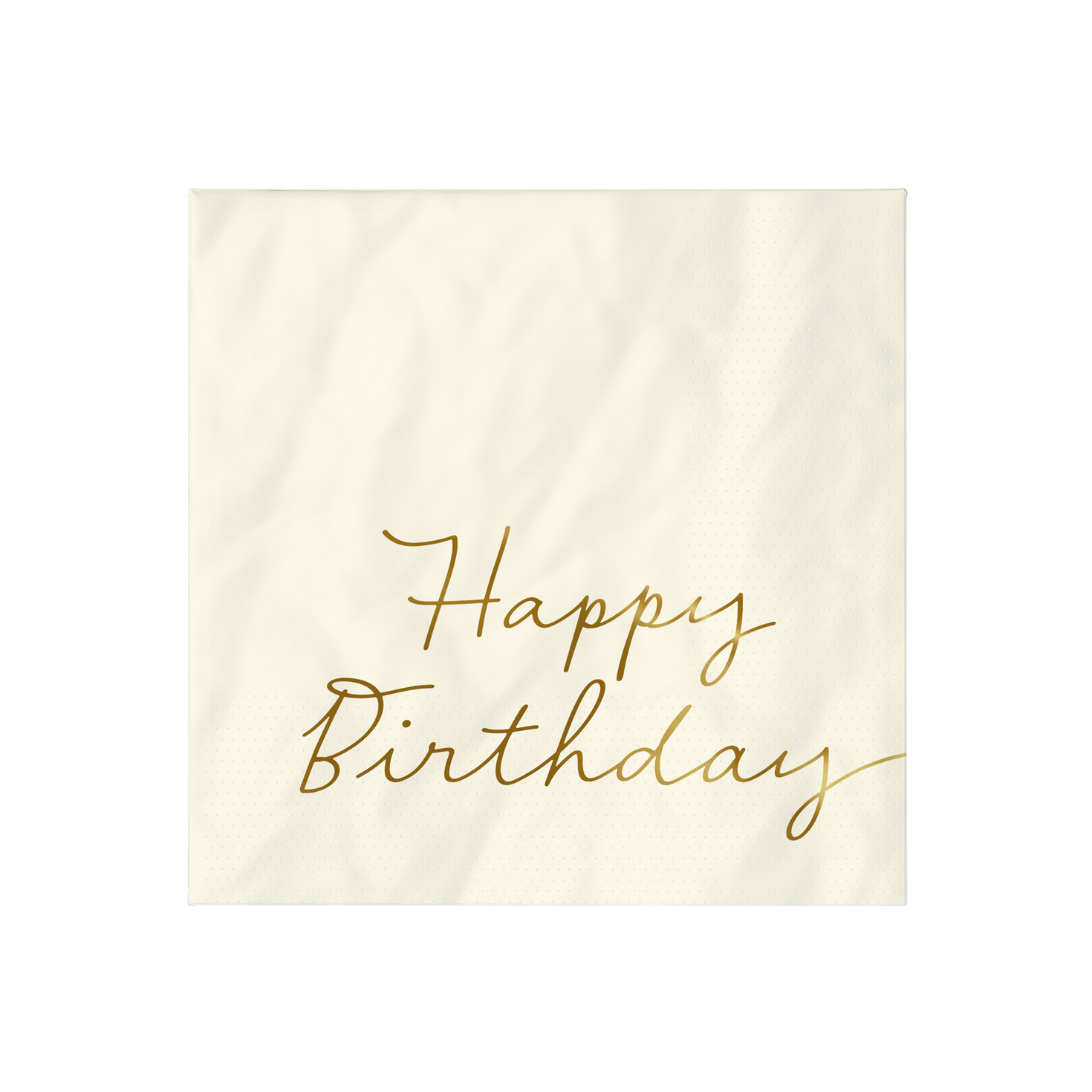 Ivory "Happy Birthday" Cocktail Napkins, Set of 16, , large