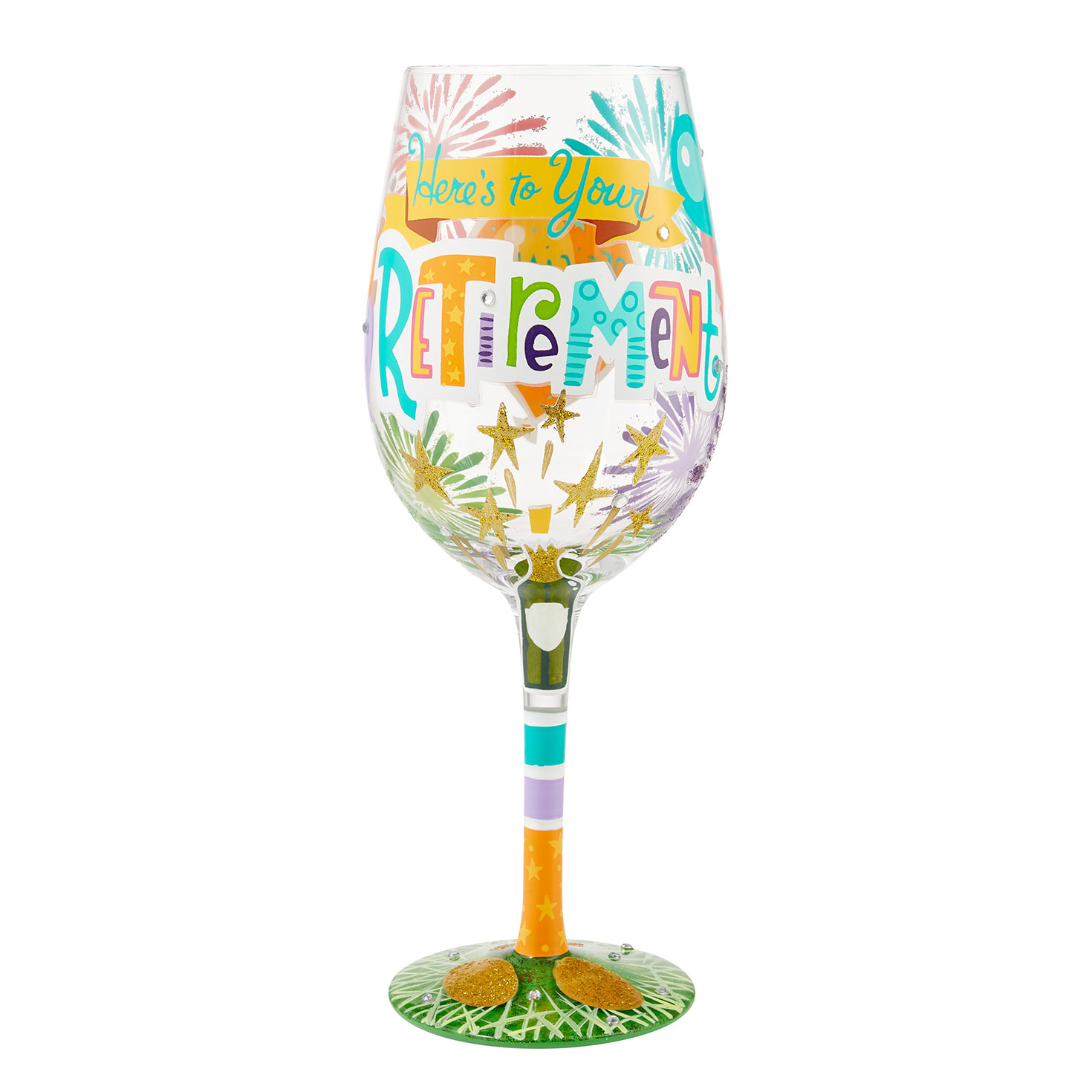 Lolita Here's to Your Retirement Handpainted Wine Glass, 15 oz. Wine