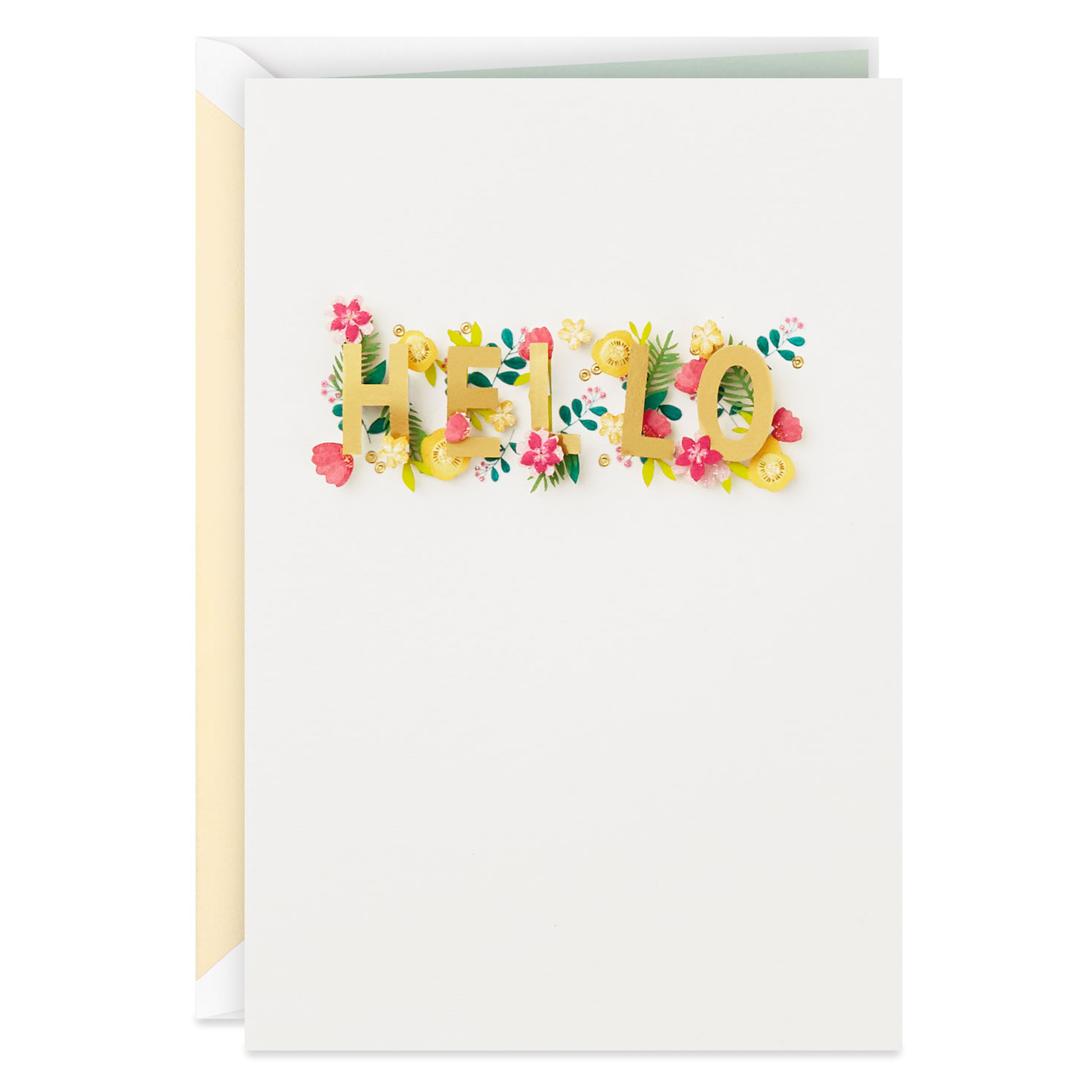 floral hello blank card greeting cards hallmark
