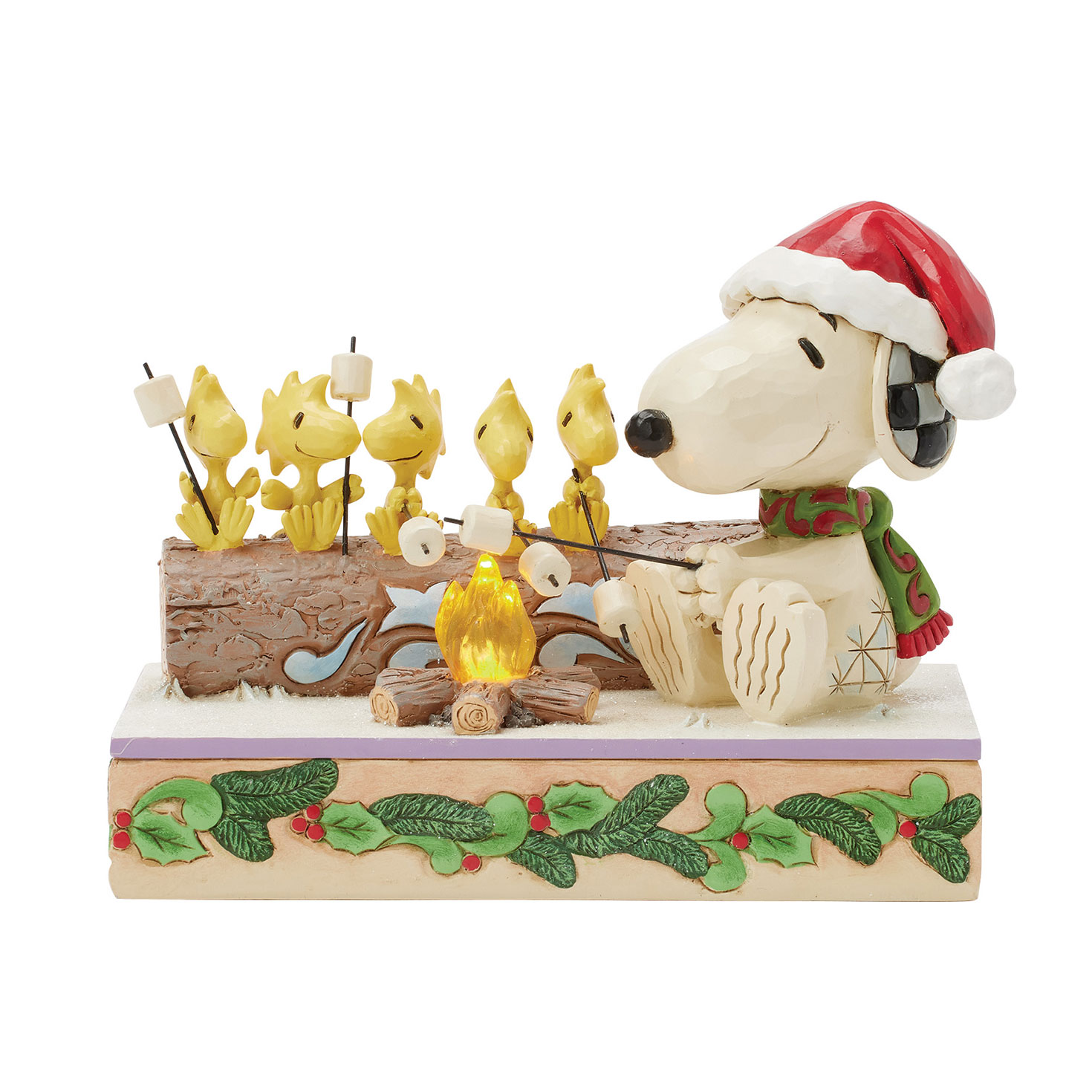 Jim Shore Peanuts Snoopy and Friends Light-Up Campfire Figurine, 5 