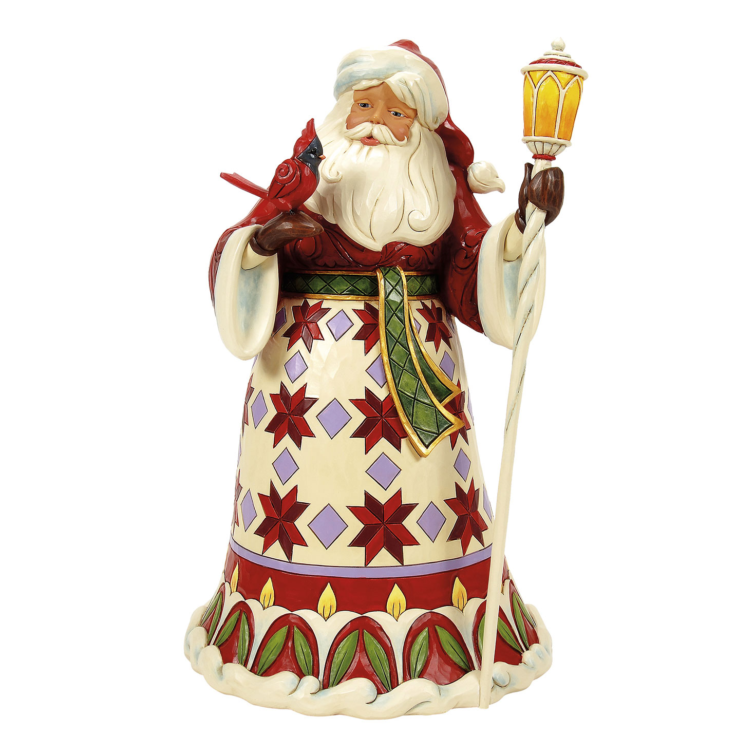 Jim Shore Heartwood Creek Santa Cardinal on Hand Figurine, 12.12