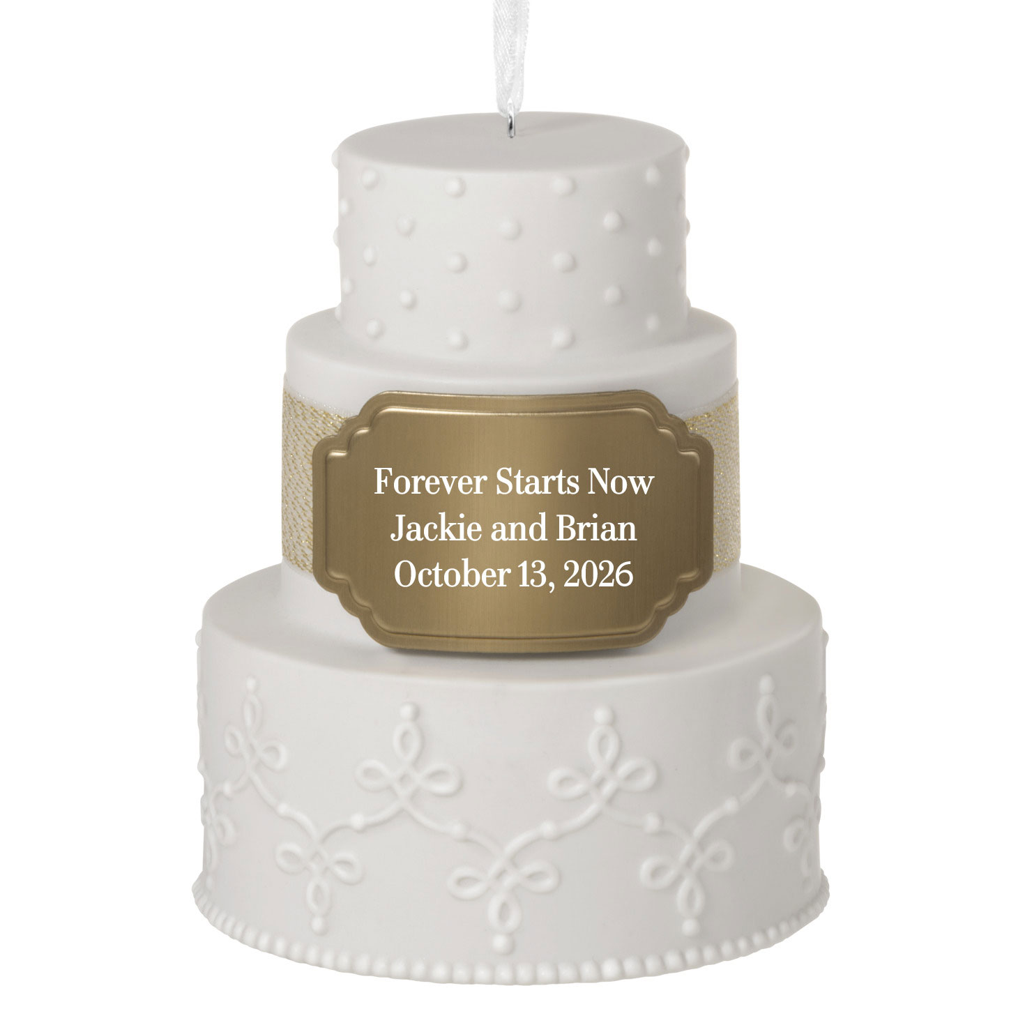 Wedding Cake Ceramic Personalized Ornament, Custom Text for only USD 29.99 | Hallmark