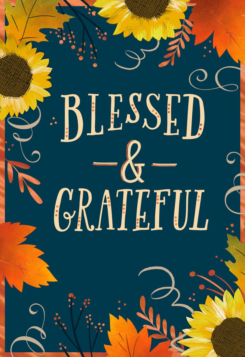 Blessed and Grateful Religious Thanksgiving Card ...