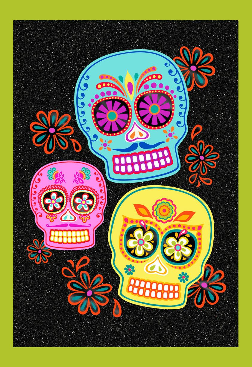 sugar skulls happy halloween card greeting cards hallmark birthday card format