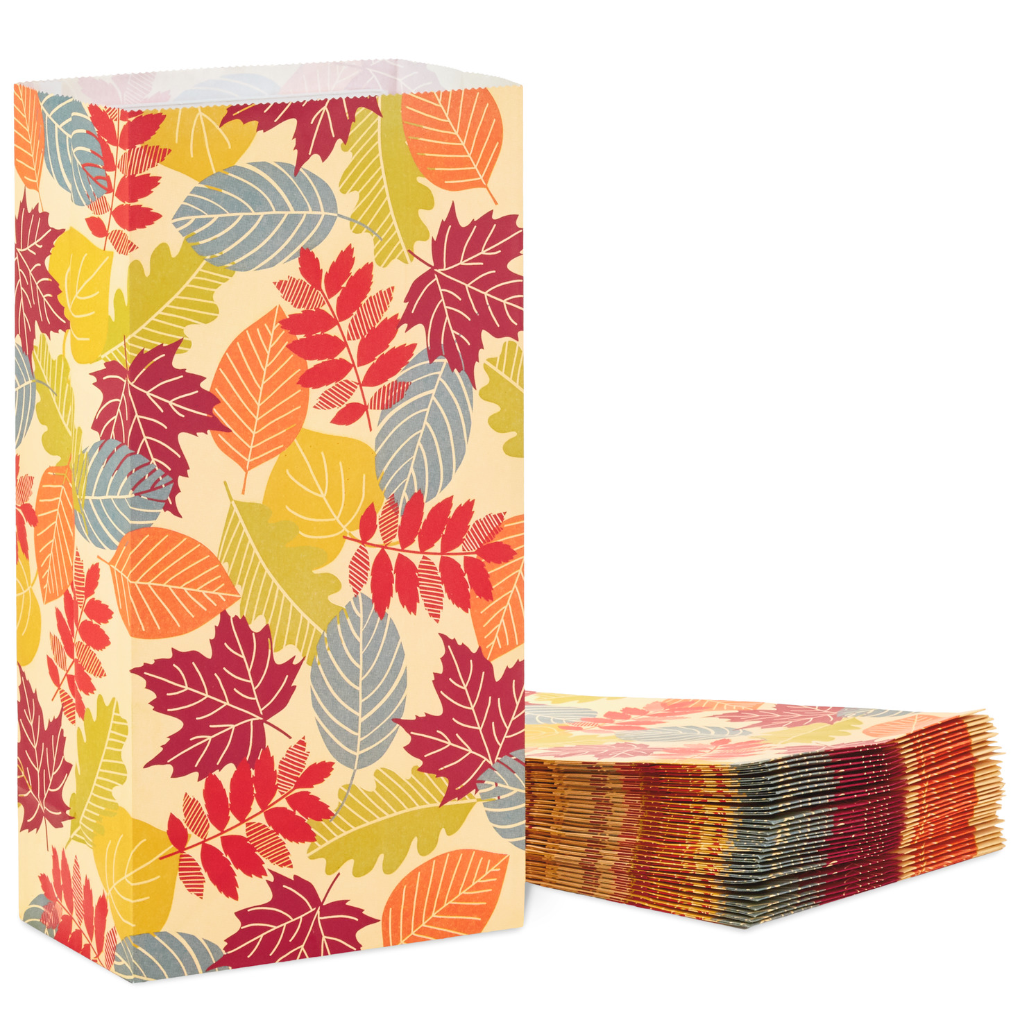 Fall Leaves Paper Goodie Bags, Pack of 30, , large