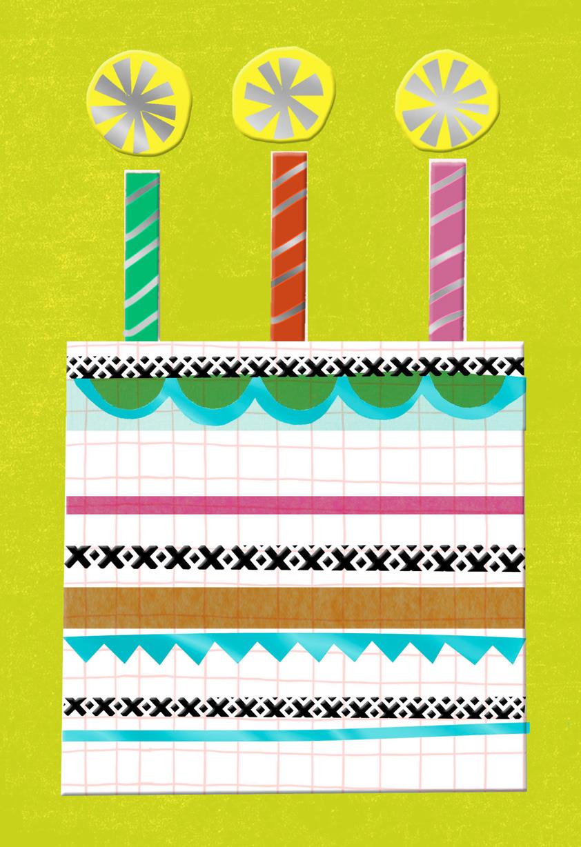 cool collage birthday cake blank card