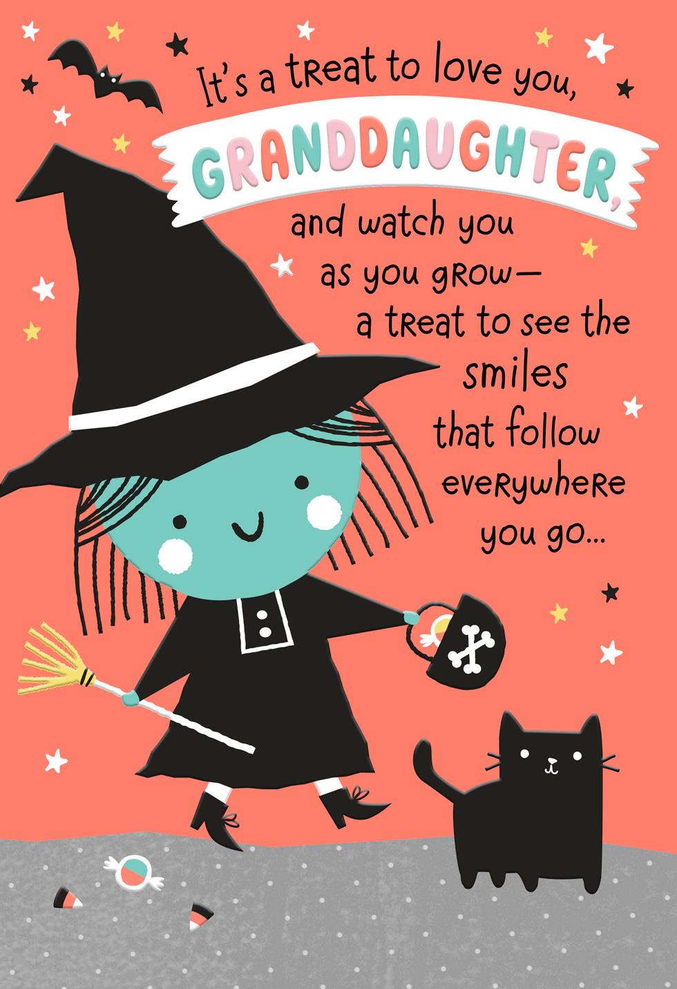 Treat to Love You Halloween Card for Granddaughter 