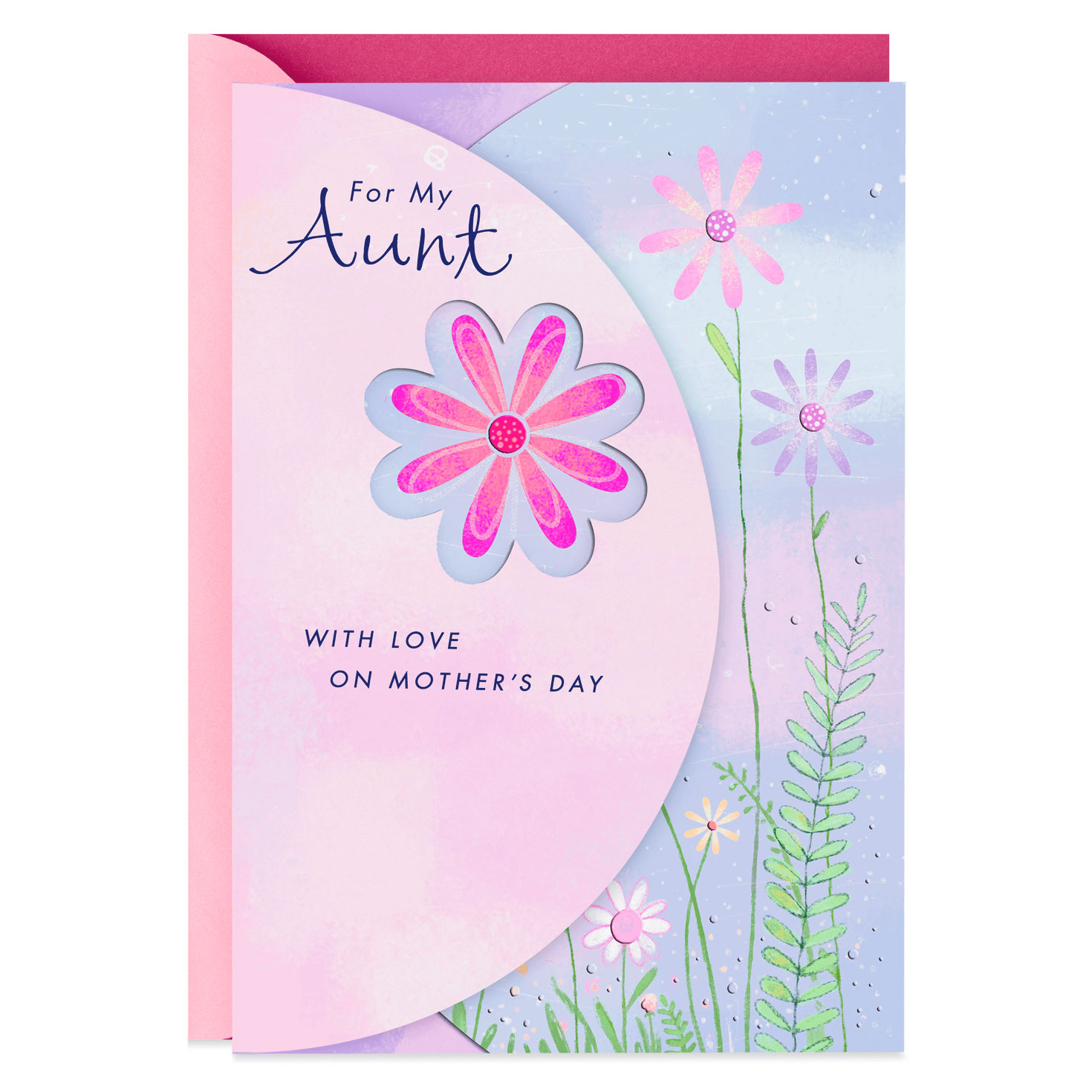flowers and happiness mother's day card for aunt