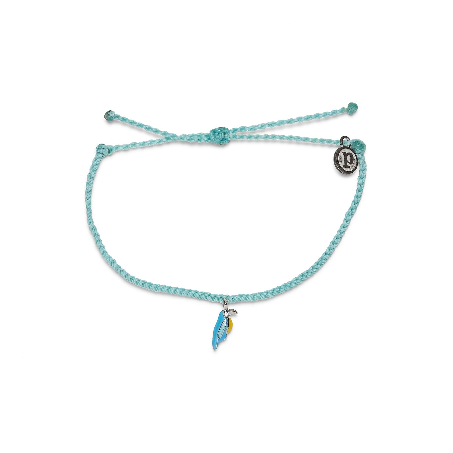 Pura Vida Seafoam Braided Bracelet with Toucan Bird Charm Bracelets