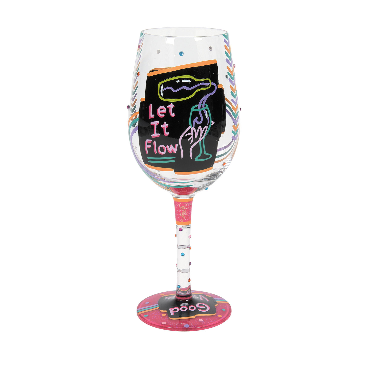 Lolita Happy Hour Handpainted Wine Glass, 15 oz. Wine Glasses Hallmark
