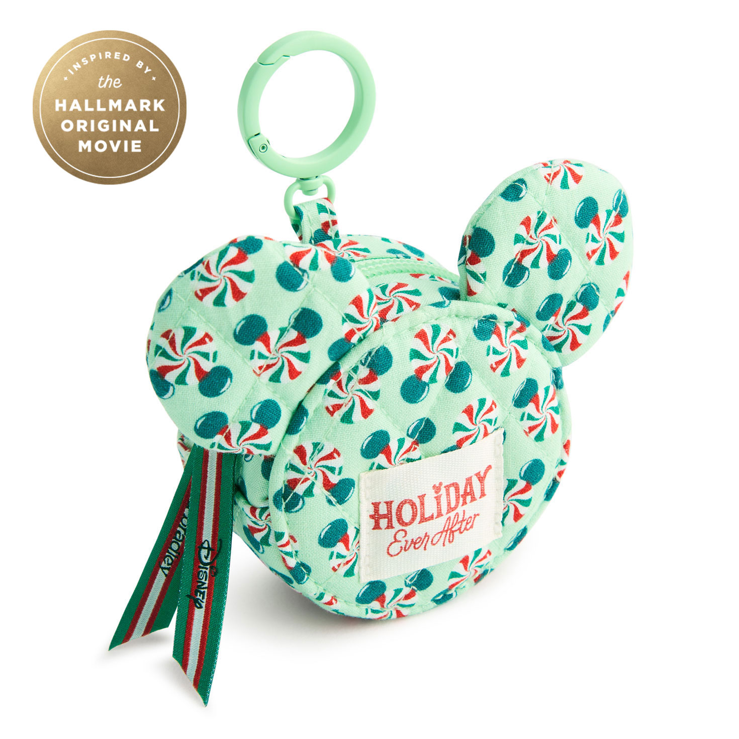 その他 Vera Bradley Disney Earbud Bag Charm Hallmark + Disney Holiday Ever After Vera Bradley Zip Earbud Bag