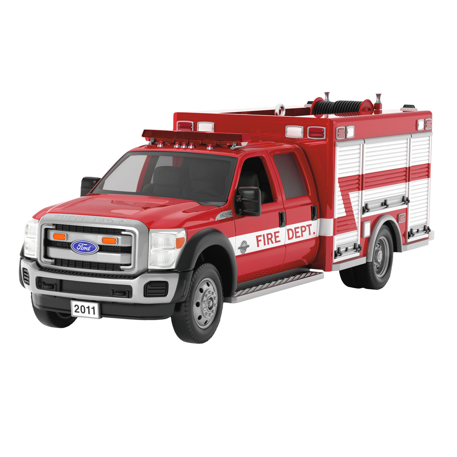Fire Brigade 2011 Ford F-550 Fire Engine 2024 Ornament With Light 